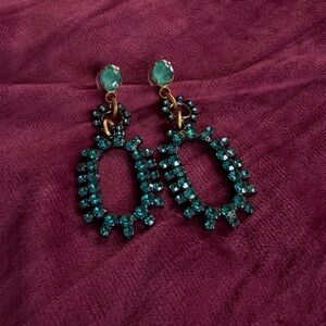 Elizabeth Cole Teal Crystal Earrings